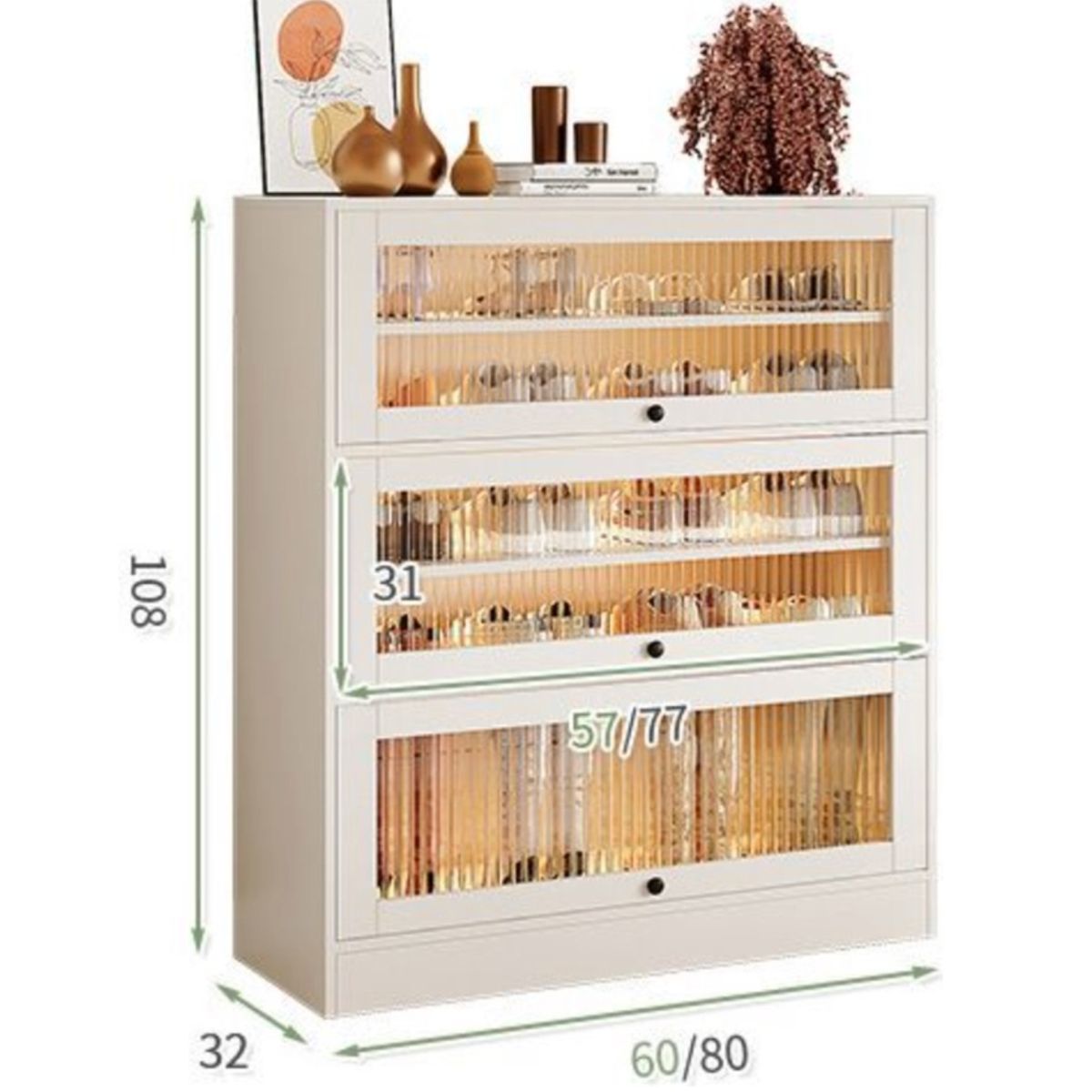 HOMER DESIGN - Zapatero Organizador Multifuncional Estante Cocina Living con vidrio