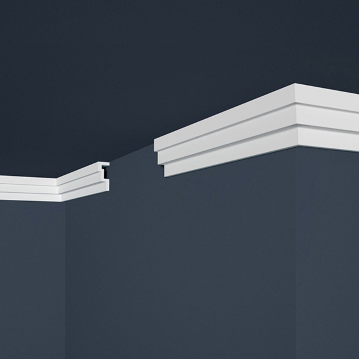 MARBET DESIGN - Moldura Cornisa E45 Ps 60x25mm x 2mts Caja 52unds