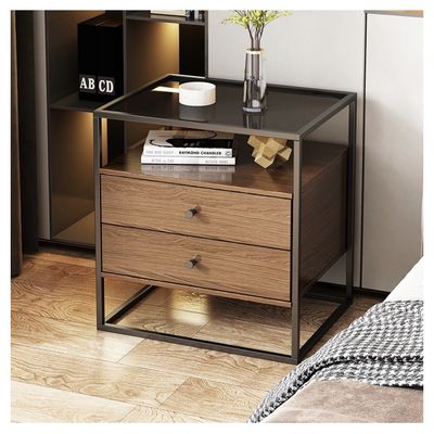 Imagen 2 del producto Velador Vanguardia 2 Cajones 50*40*53cm Repisa Vidrio