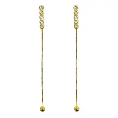 ANDREA COGGIOLA JOYAS - Aros Cleo Circón Colgante Enchapado Oro 18K