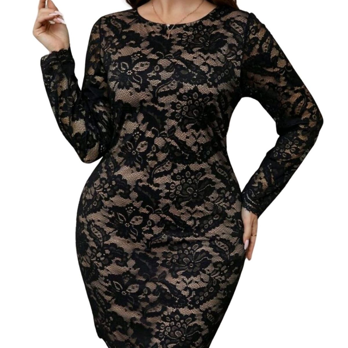 GENERICO - VESTIDO AJUSTADO MANGA LARGA IDEAL PARA FIESTA GALA COCTEL  BODA