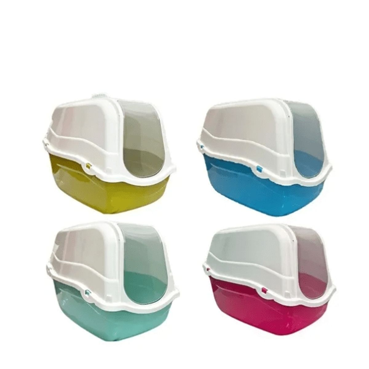 GENERICO - BAÑO SANITARIO PARA GATO CON FILTRO CARBÓN ACTIVO COLORES