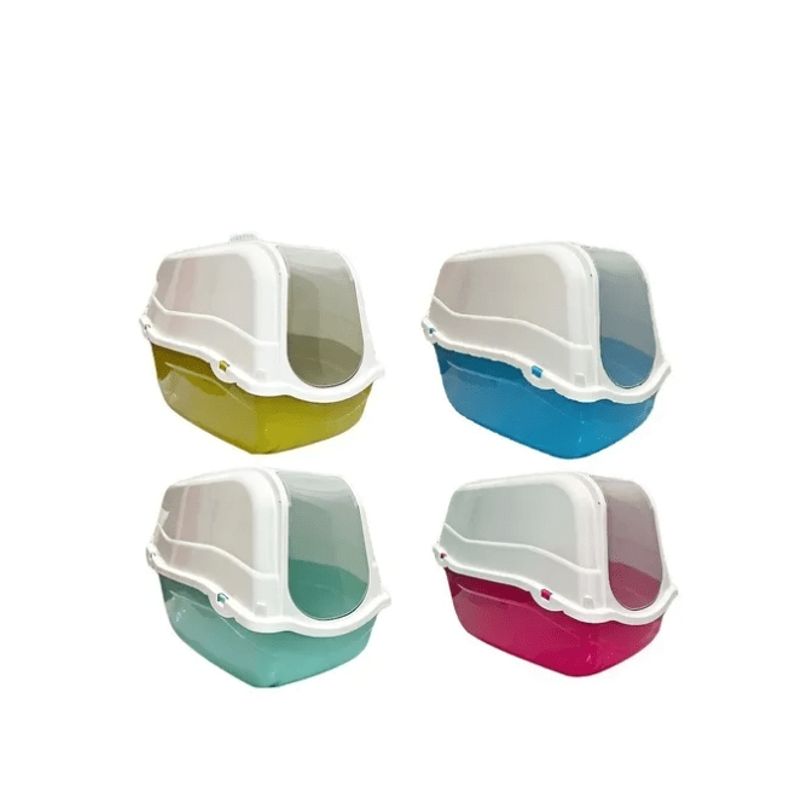GENERICO - BAÑO SANITARIO PARA GATO CON FILTRO CARBÓN ACTIVO COLORES