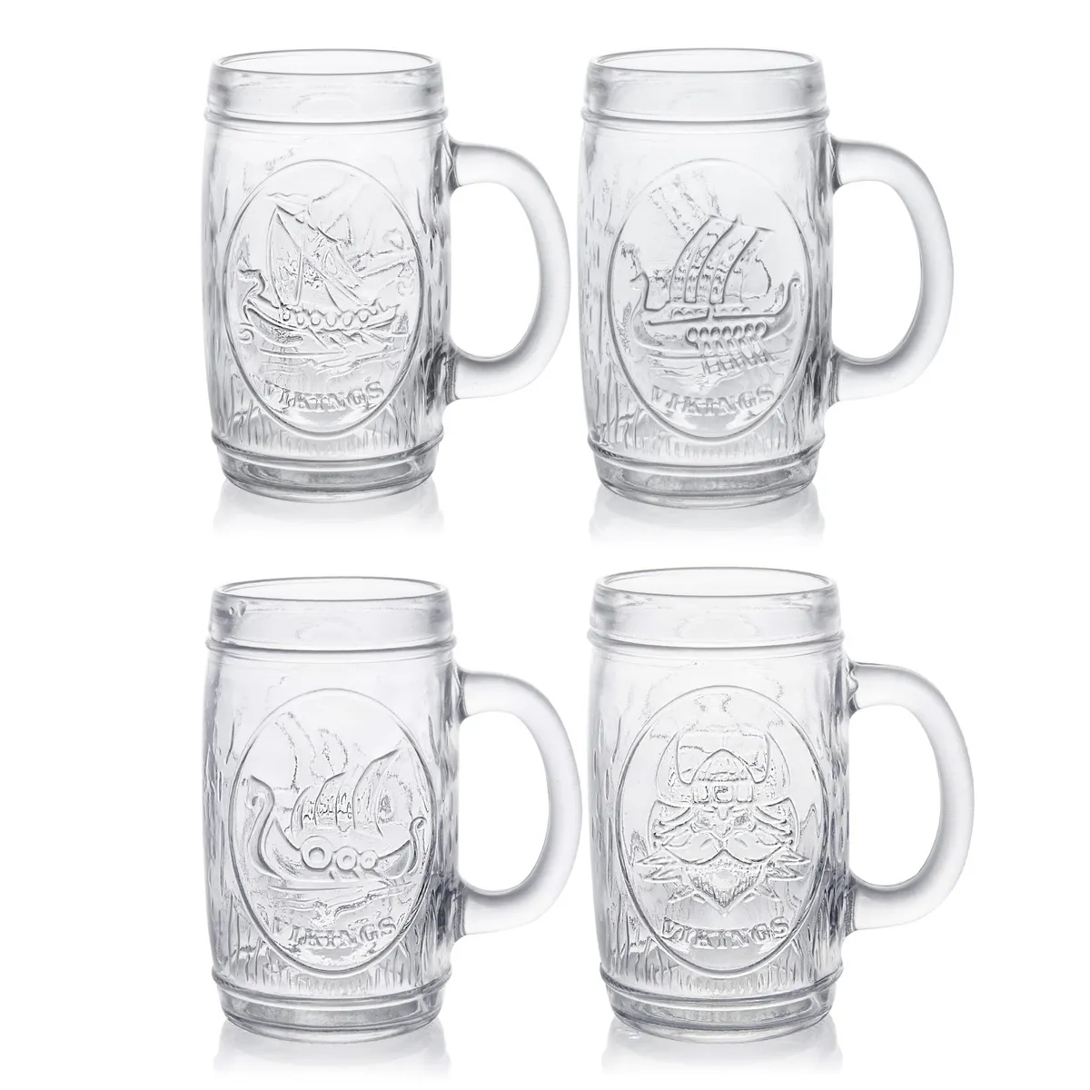 ALLEGRA - Set De 4 Jarras Cerveceras 480Cc Vikings ALLEGRA