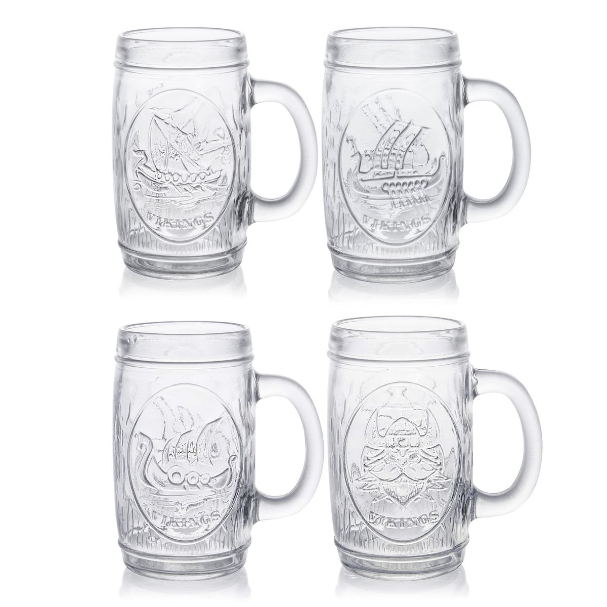 ALLEGRA - Set De 4 Jarras Cerveceras 480Cc Vikings ALLEGRA