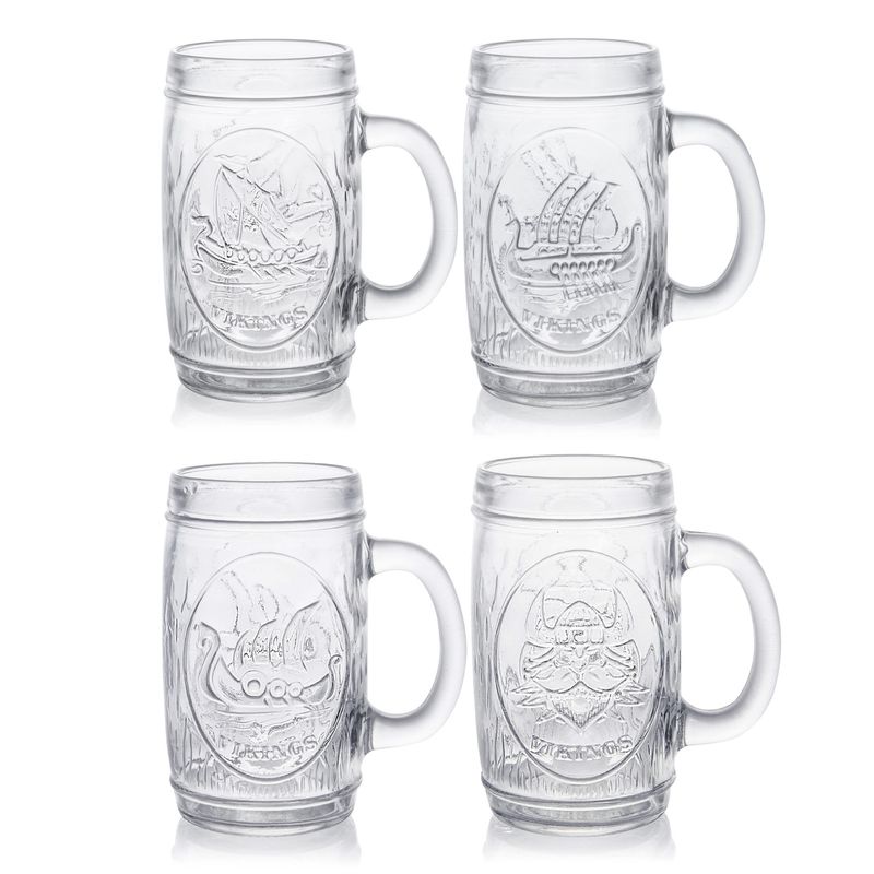 ALLEGRA - Set De 4 Jarras Cerveceras 480Cc Vikings ALLEGRA