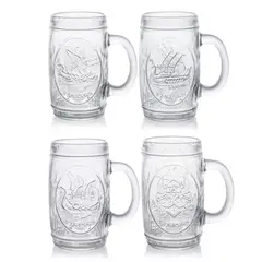 ALLEGRA - Set De 4 Jarras Cerveceras 480Cc Vikings
