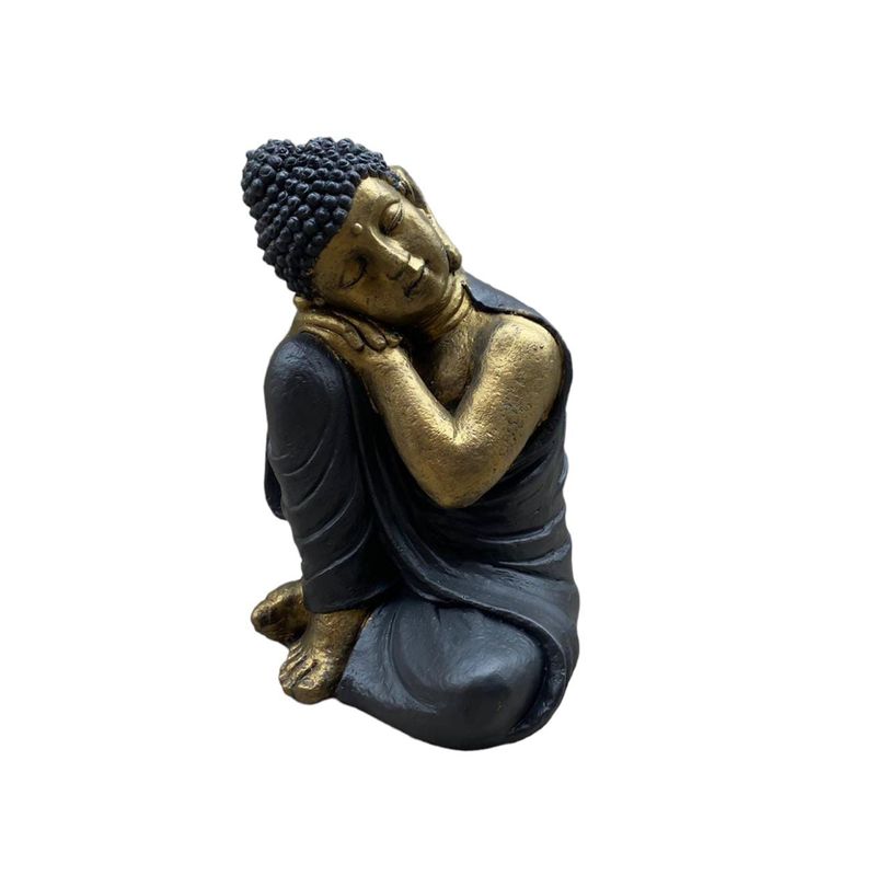 SAT NAM INSPIRES - Figura Buda Durmiente Golden Black 50 cm