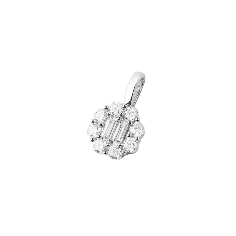 JB JOYAS BARON - Colgante de Oro Blanco 18kt con Diamantes de 17 Pts