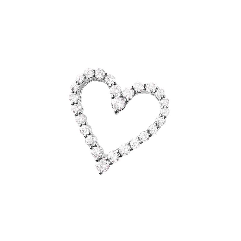 JB JOYAS BARON - Colgante Oro Blanco 18kt con Diamantes de Corazón 30 Pts