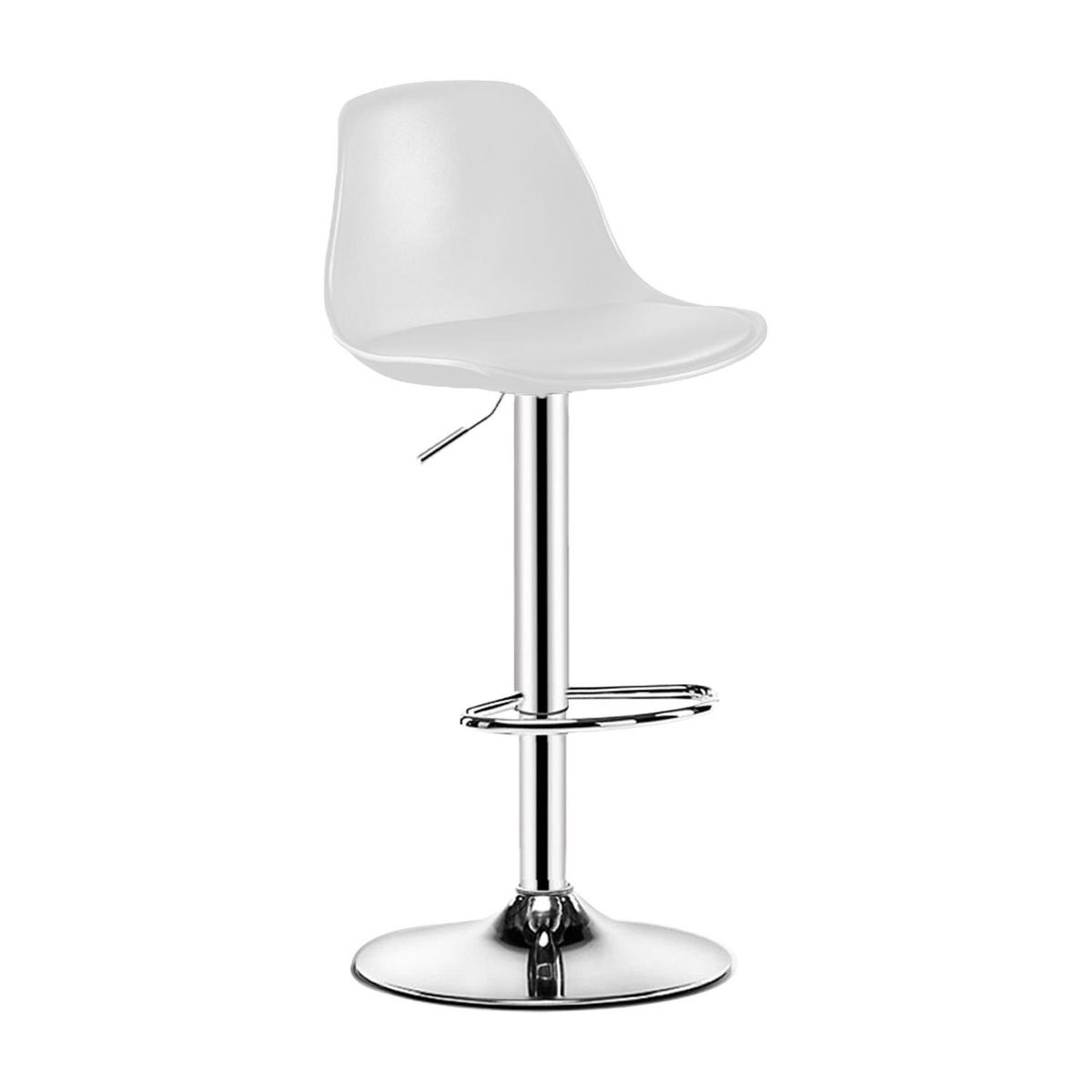 GLOBAL LATIN GROUP - Silla Piso bar Eame de Altura Regulable con Respaldo - Blanco
