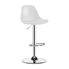 GLOBAL LATIN GROUP - Silla Piso bar Eame de Altura Regulable con Respaldo - Blanco