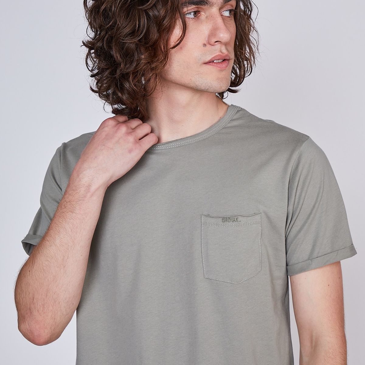 SIOUX - Polera Hombre Cuello Destroyer Verde Sioux
