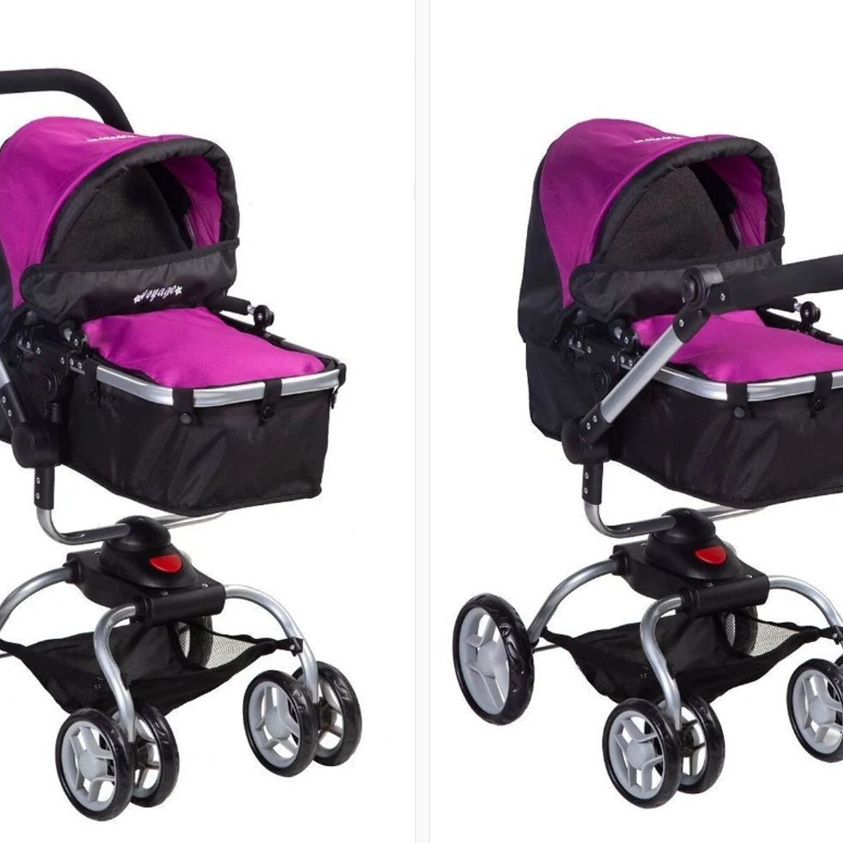 VOYAGE - Coche Muñeca Formato Real Giro 360 Black Fucsia