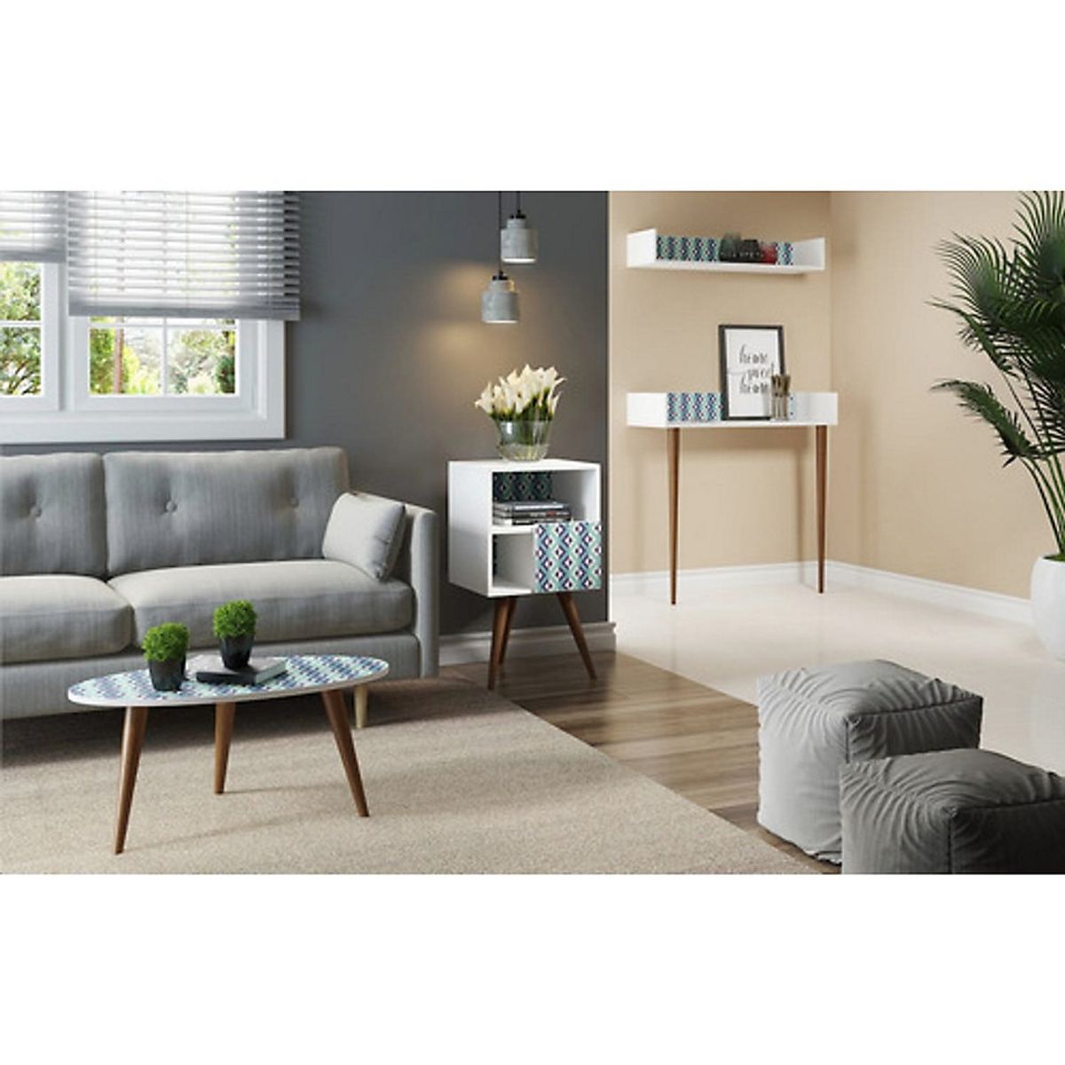 BE DESIGN - MESA LATERAL RETRO 1008 BLANCO - BE DESIGN - 1238113