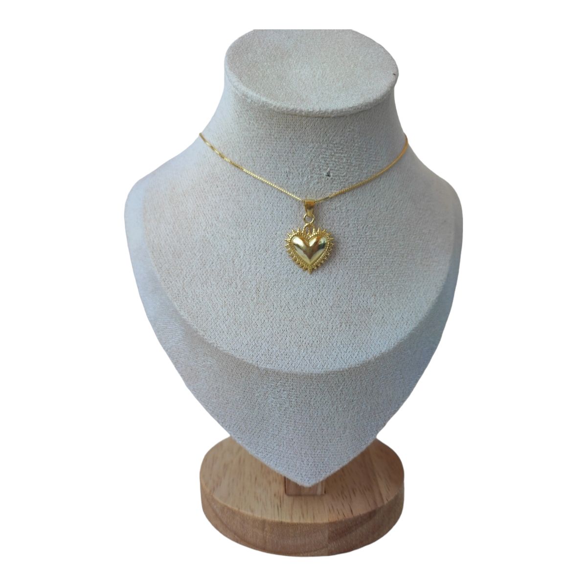 GENERICO - Collar corazón detente de plata 925 bañado en oro de 18 k