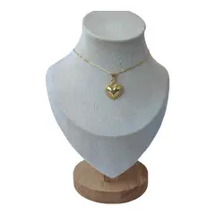 GENERICO - Collar corazón detente de plata 925 bañado en oro de 18 k