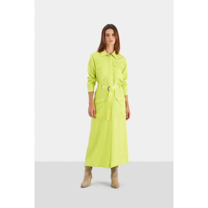 VELEZ - Vélez Mai Vestido Sinaí Para Mujer Estilo Cargo Verde Limón