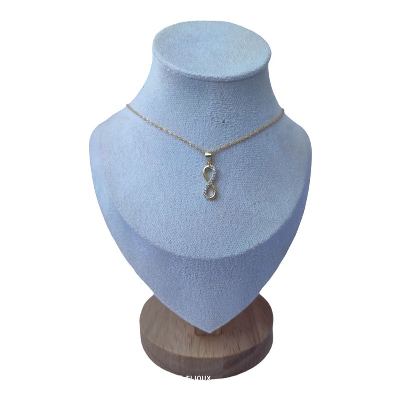GENERICO - collar infinito circones de plata 925 bañado en oro de 18k
