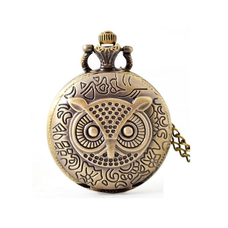 GENERICO - RELOJ DE BOLSILLO BUHO BRONCE