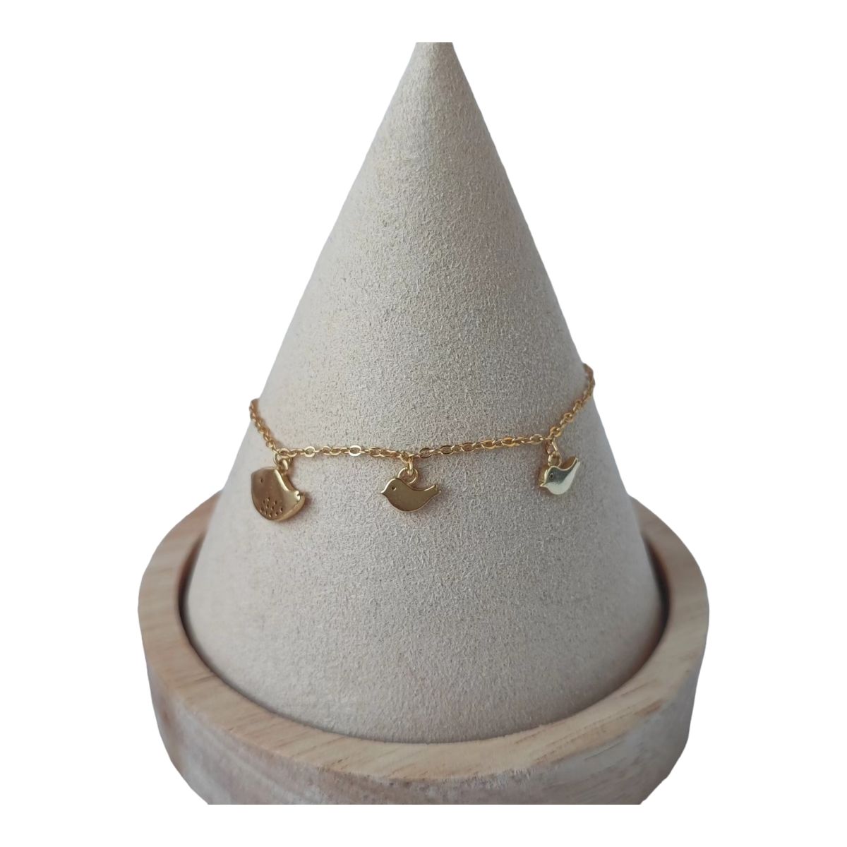 GENERICO - Pulsera mama 2 hijos de plata 925 bañada en oro de 18 k