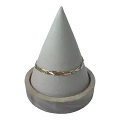 GENERICO - Pulsera cinta trenzasa de plata 925 bañada en oro de 18 k