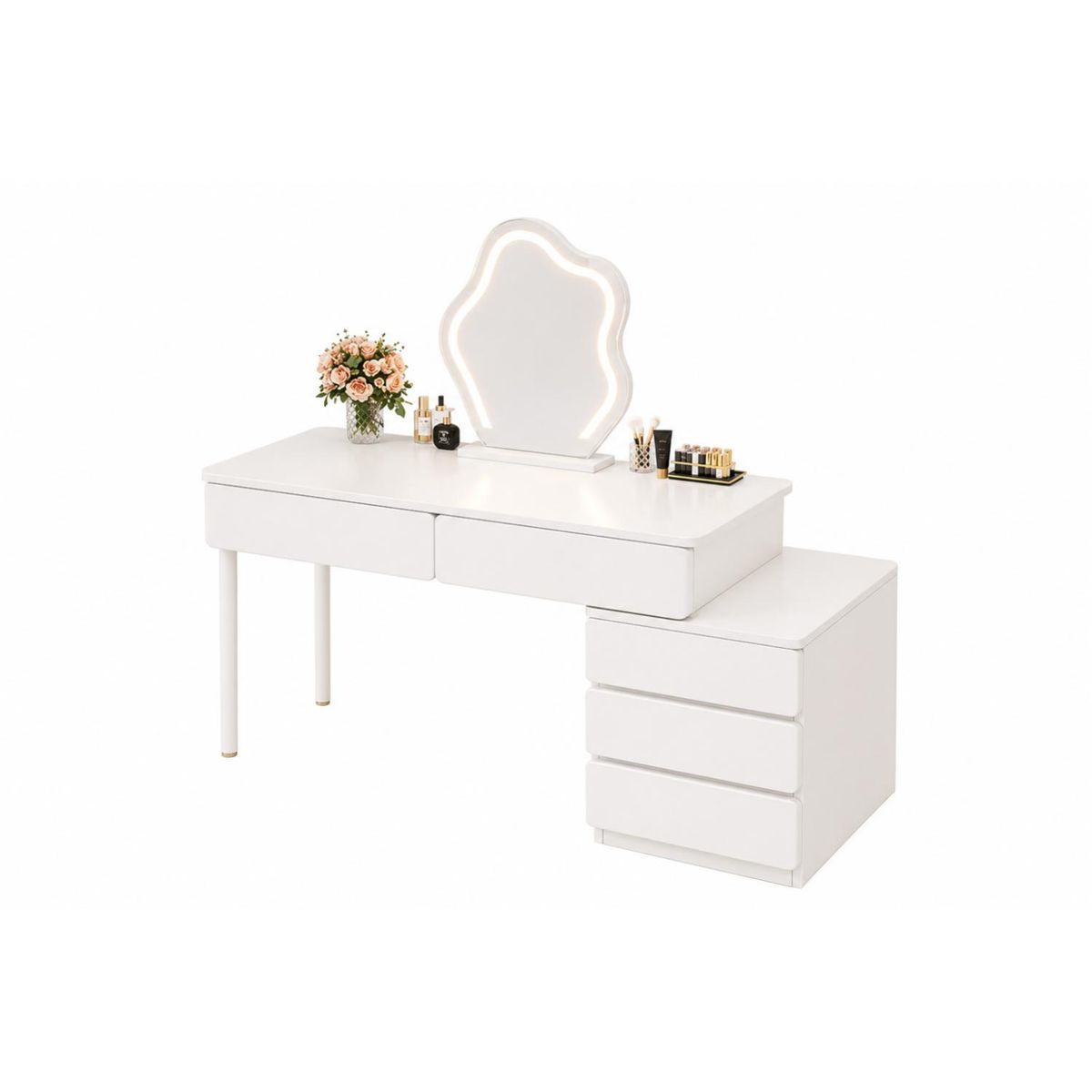 HOMER DESIGN - Tocador De Lujo Con Espejo Led Y Comoda Intercambiable