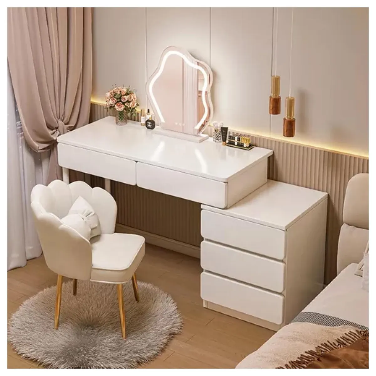 HOMER DESIGN - Tocador De Lujo Con Espejo Led Y Comoda Intercambiable