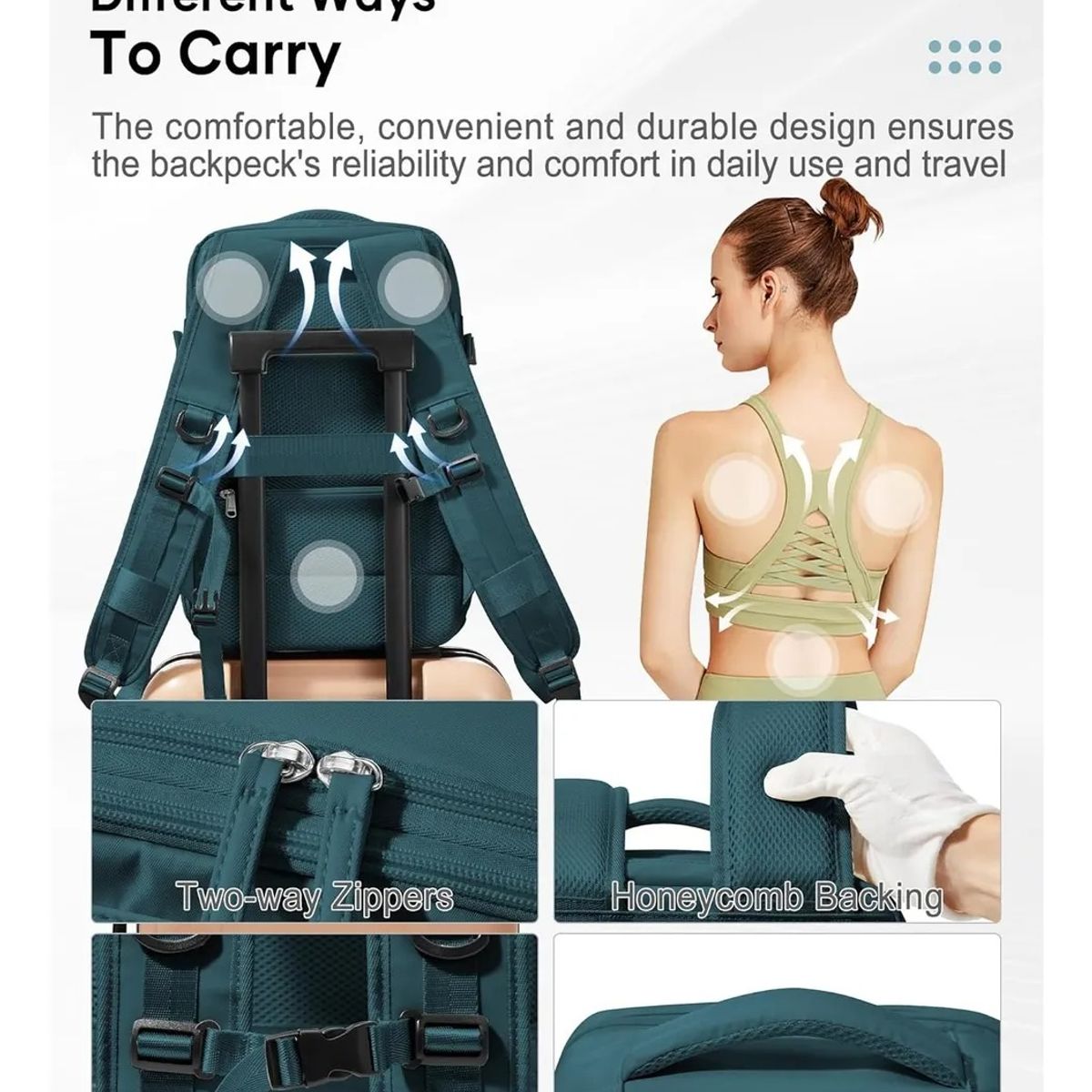 EVERSO - Mochila Viaje Impermeable Antirrobo Con Puerto Usb Notebook