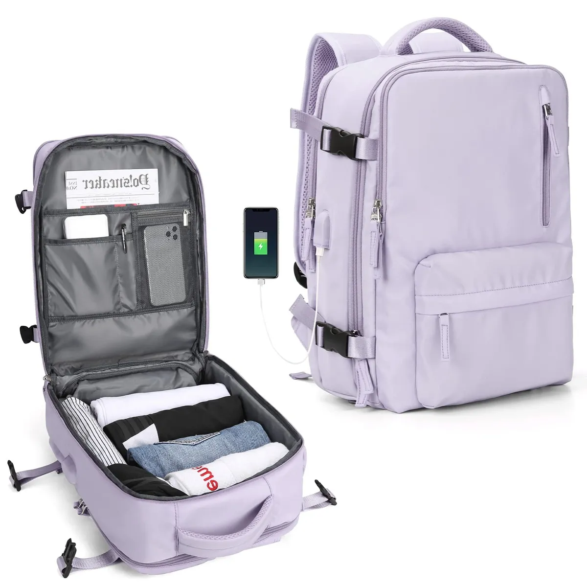 EVERSO - Mochila Viaje Impermeable Antirrobo Con Puerto Usb Notebook