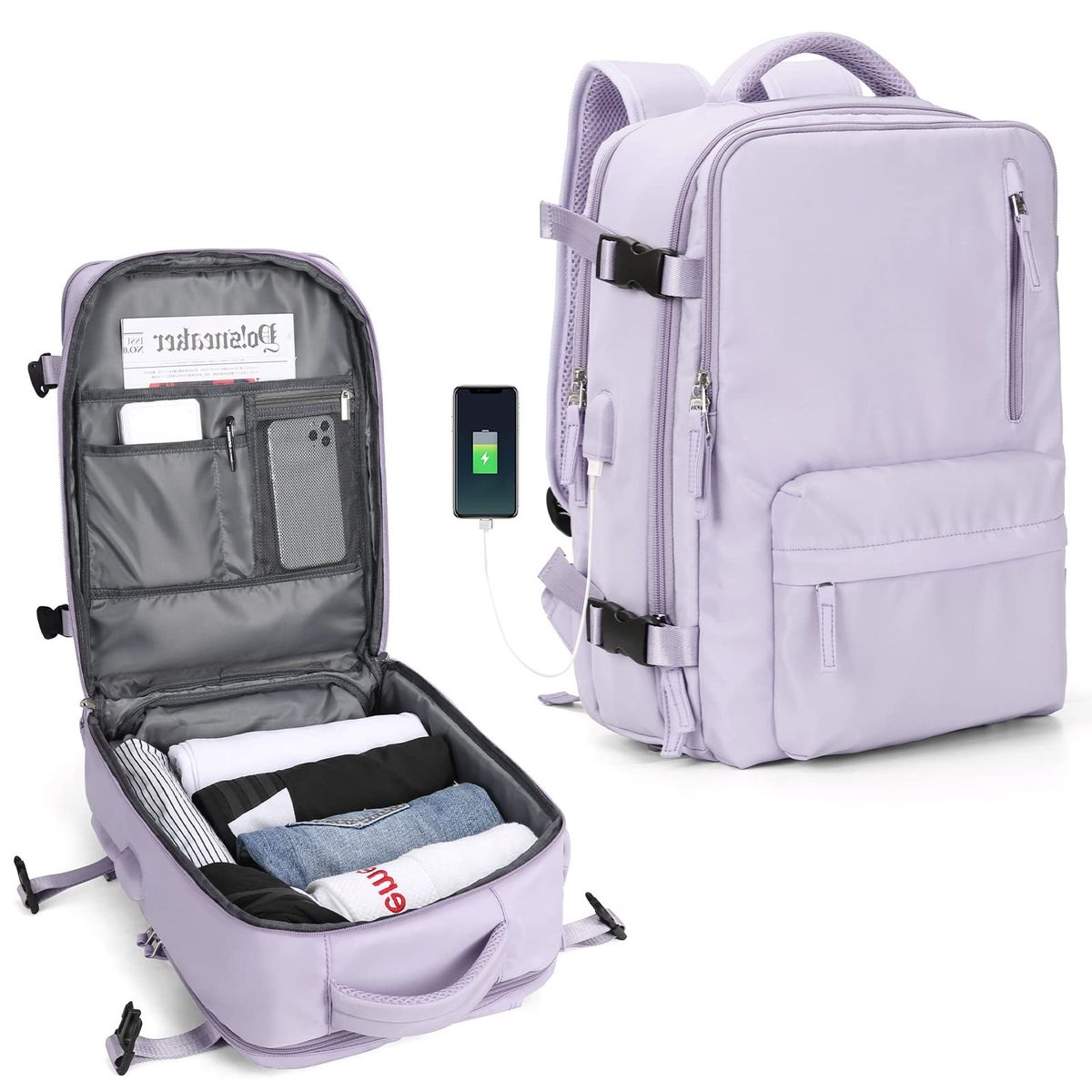 EVERSO - Mochila Viaje Impermeable Antirrobo Con Puerto Usb Notebook