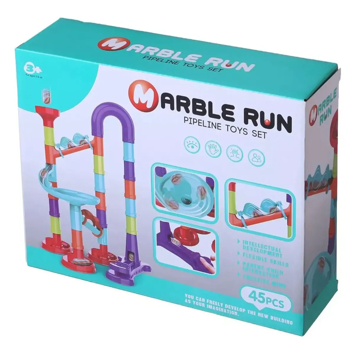 GENERICO - Bloques de construccion 45 piezas pista de bolitas