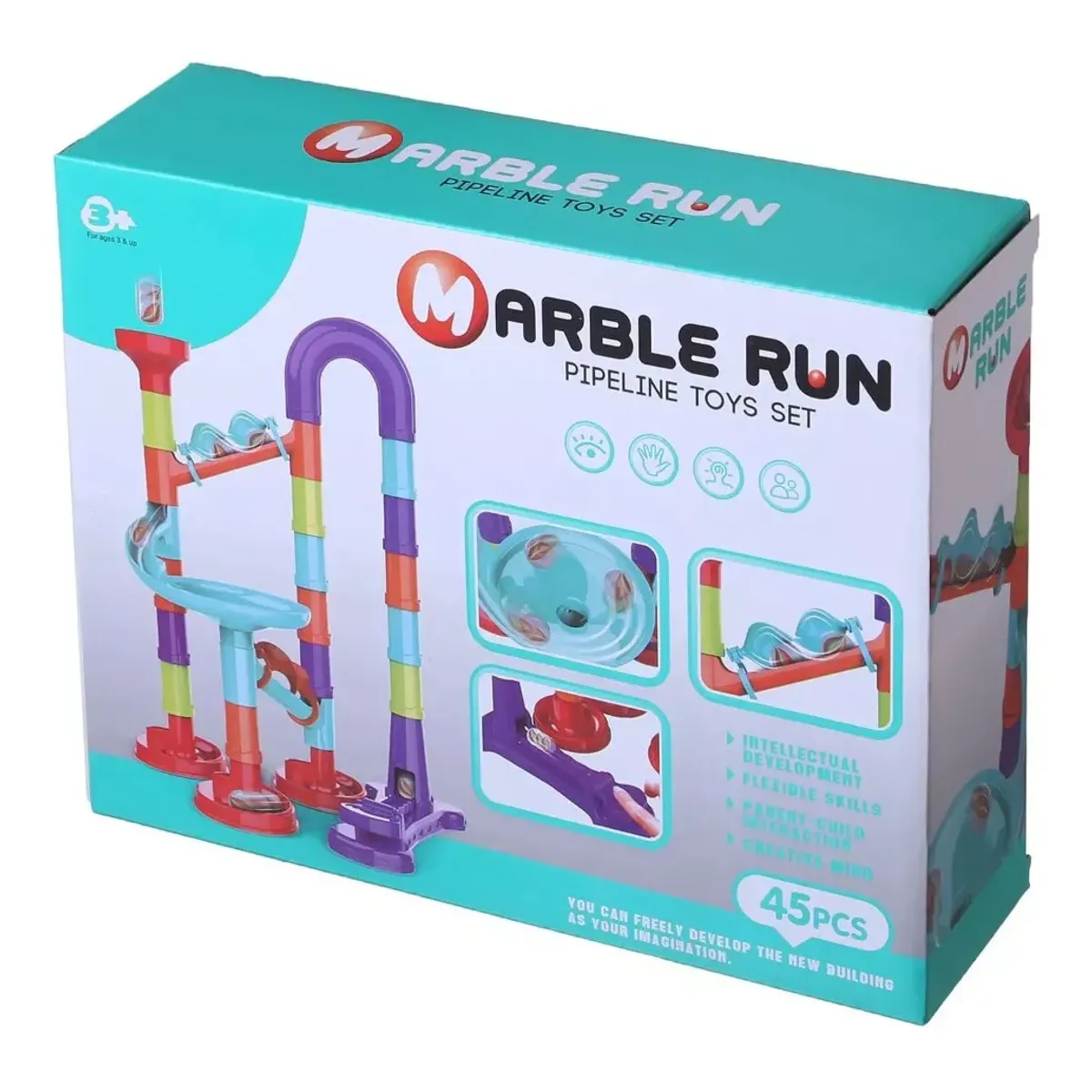 GENERICO - Bloques de construccion 45 piezas pista de bolitas