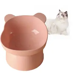 GENERICO - Cuenco Bowl Plato Inclinado Elevado Perro Gatos Mascota Rosa