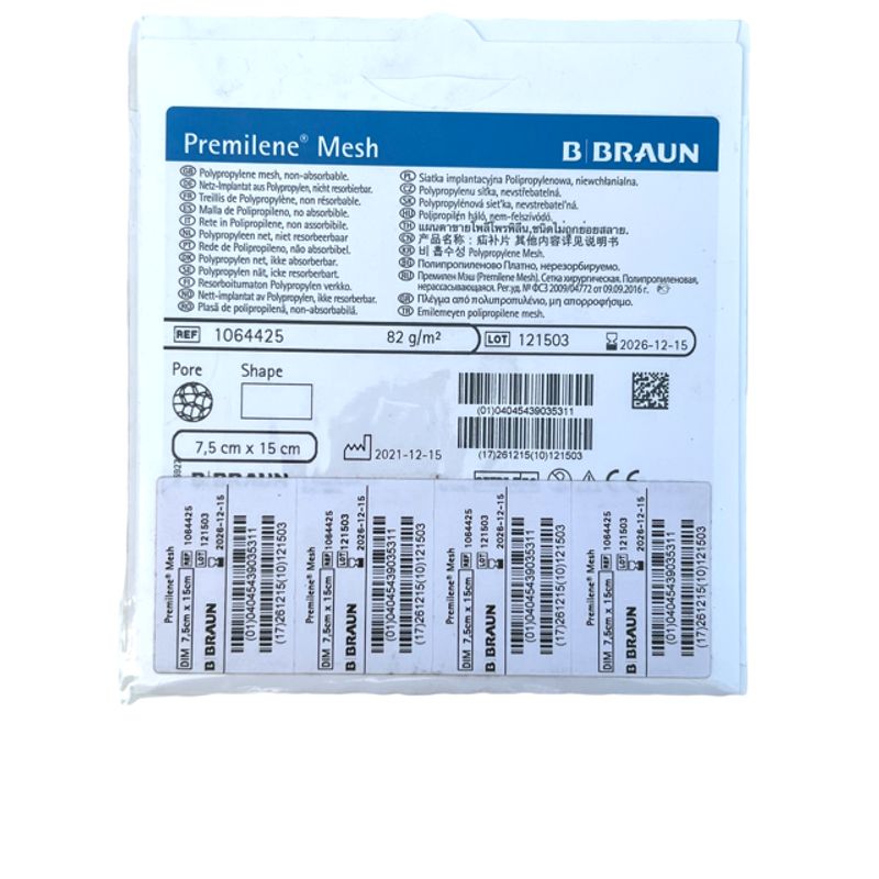 GENERICO - MALLA POLIPROPILENO 15 X 7.5  Premilene Mesh de Braun