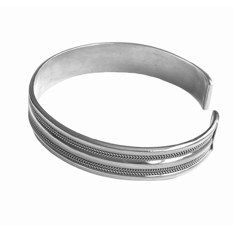 TAETHAI - Brazalete de plata envejecida de 925
