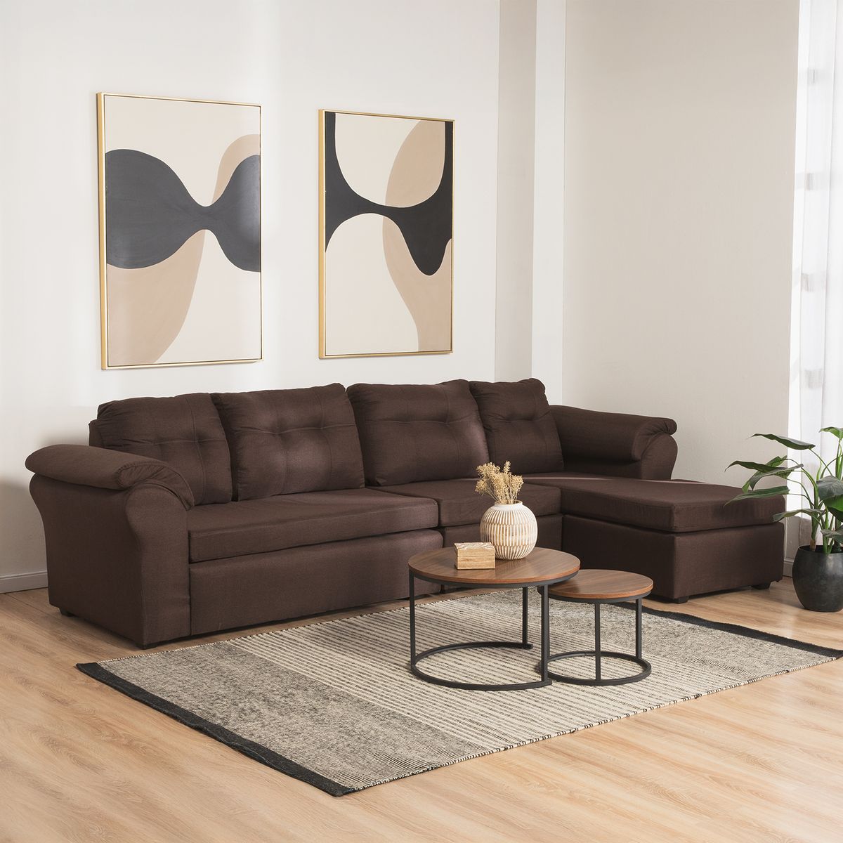 DECOOUTLET - Seccional Laos XL Intercambiable Tela Chocolate