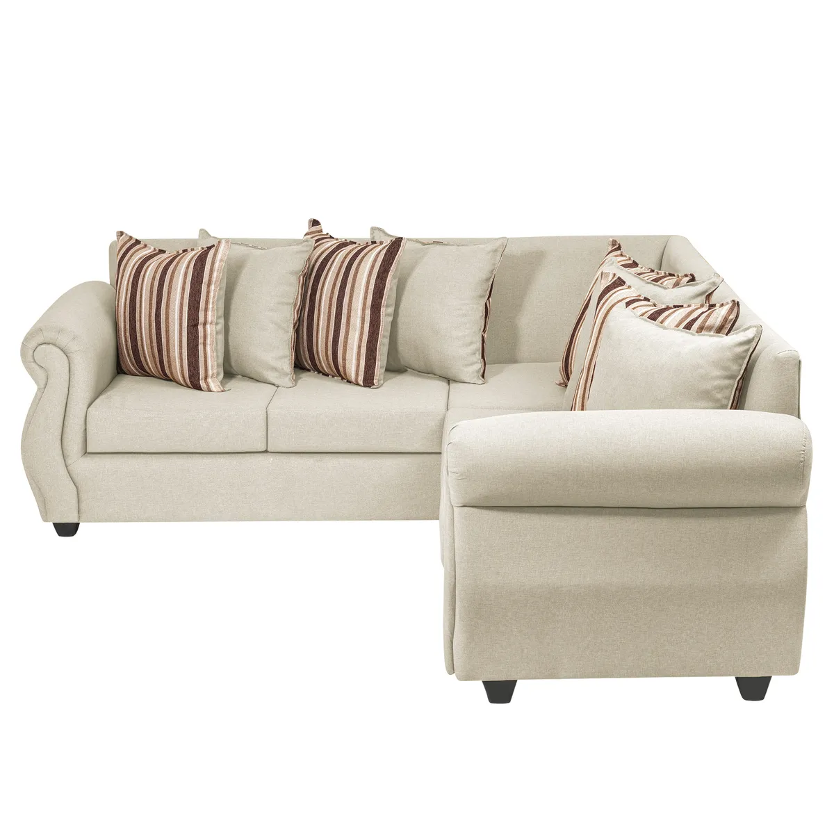 DECOOUTLET - Seccional Milán 3.2 Tela Beige Claro