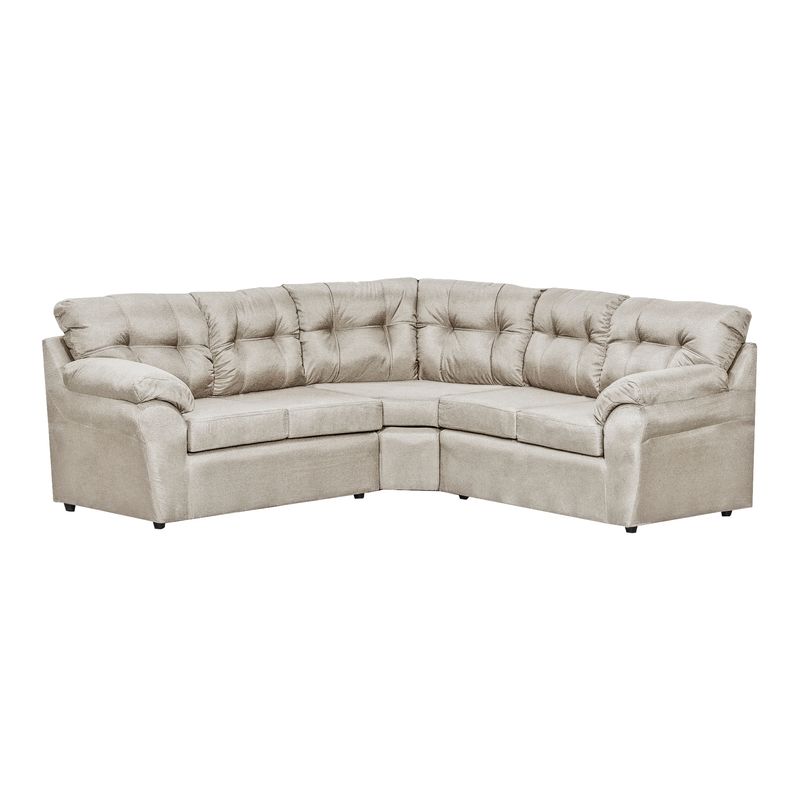 DECOOUTLET - Seccional Polonia 212 Tela Beige Claro
