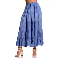 LOOK SHOP - Falda Larga Ancha, Tipo Jeans, Cintura Alta. Juvenil 102