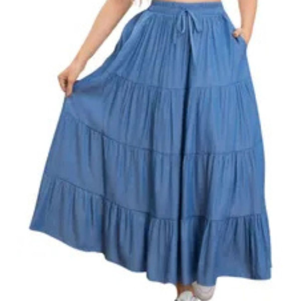 LOOK SHOP - Falda Larga Ancha, Tipo Jeans, Cintura Alta. Juvenil 102