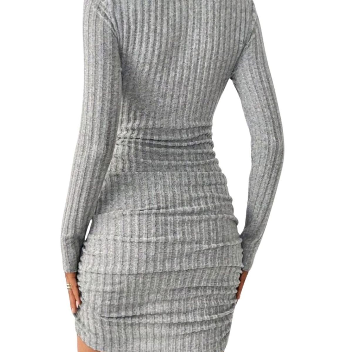 GENERICO - VESTIDO AJUSTADO MANGA LARGA CUELLO REDONDO IDEAL PARA  FIESTA