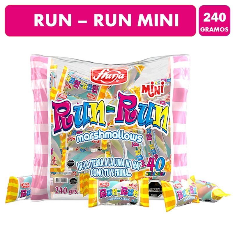 GENERICO - Dulces Marshmallows Run Run Mini De Fruna bolsa Con 40uni