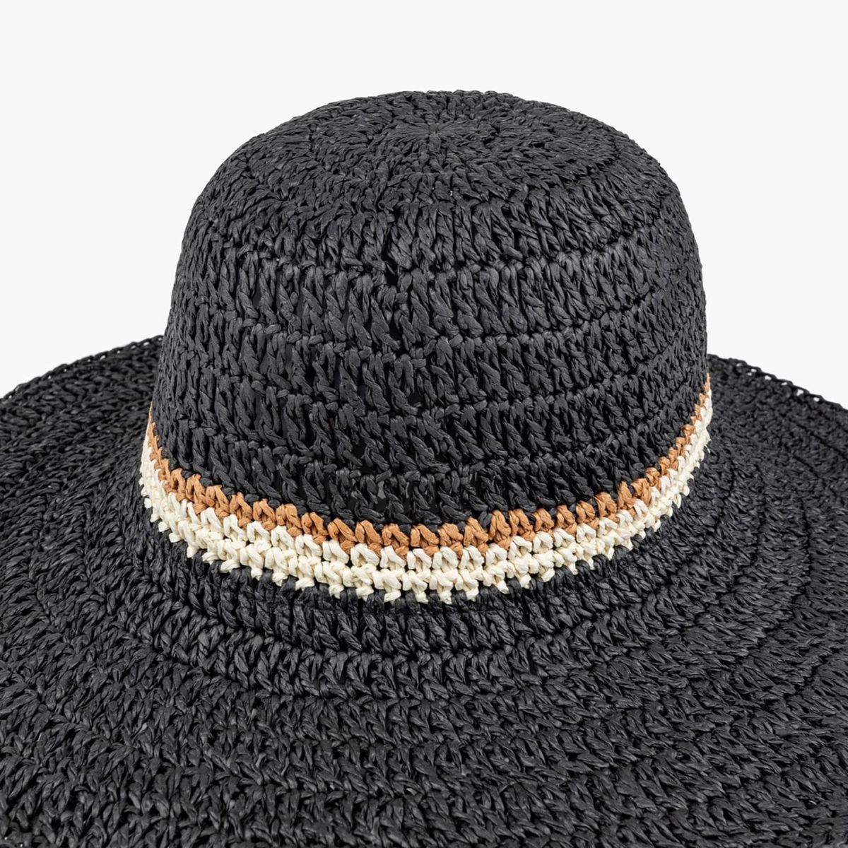 LOUNGE - Sombrero Mujer Franja Bicolor Negro