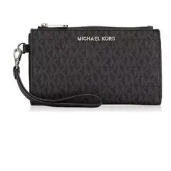 MICHAEL KORS - Billetera Jet Set Travel Double Zip Wristlet - Black M