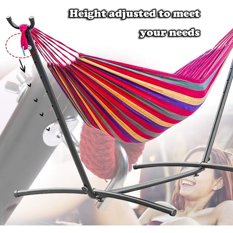 GENERICO - Hamaca Con Soporte De Acero Altura Ajustable Para Interior y Exterior