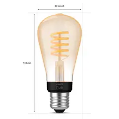 PHILIPS HUE - Ampolleta Smart Filamento E27 Edison ST64 White Ambiance
