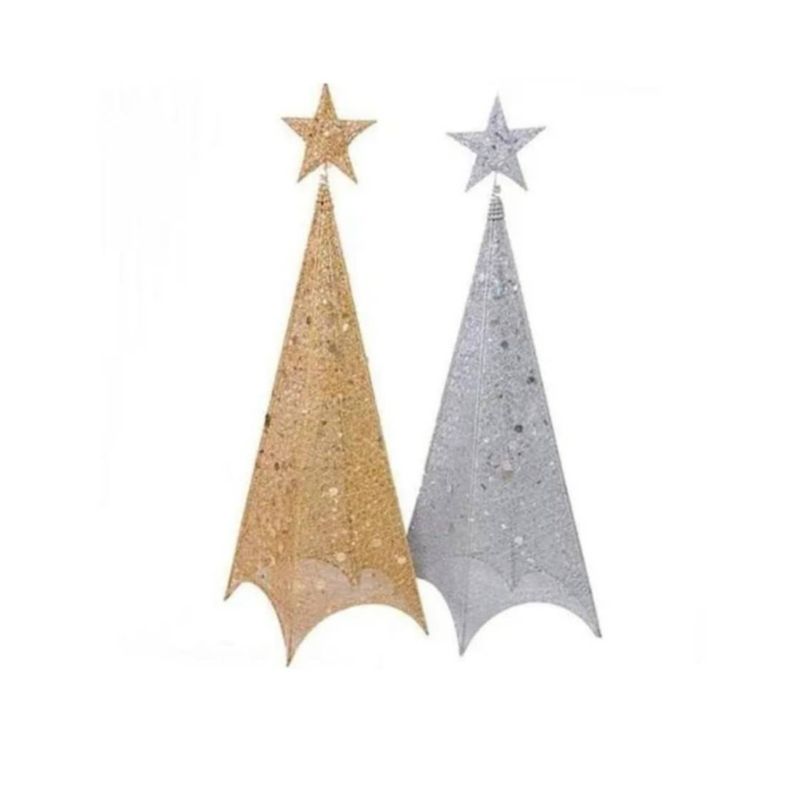 GENERICO - Árbol Pirámide de Navidad con Luz LED, Diseño Metálico, 1.8 metros
