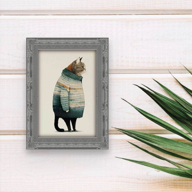 GENERICO - Cuadro 10x15cm Gato sweater