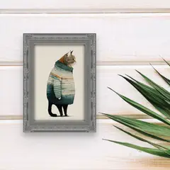 GENERICO - Cuadro 10x15cm Gato sweater